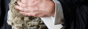 Barrister wig and papers